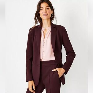 Chic Petite Two Button Blazer in Double Knit